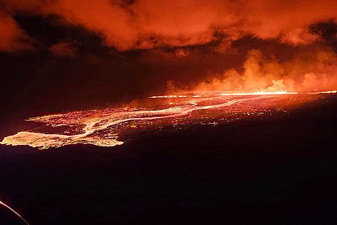 Iceland Volcano Eruption: Spewing lava fountains through a new fissure